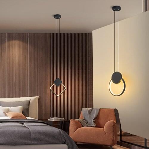 Nordic Modern Led Chandelier Black&White Dining room Kitchen Bedside Hanging Lamp Indoor Chandelier Lighting Lamp 110V 220V