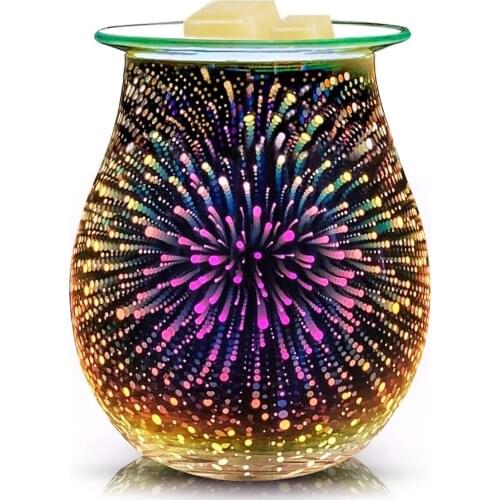 3D Glass Electric Oil Burner Wax Melt Burner Wax Melter Warmer for Home Office Bedroom Living Room Gifts