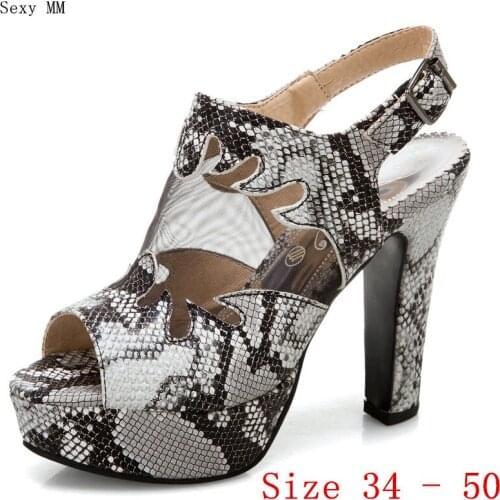 Platform Pumps Women High Heels Peep Toe Gladiator Sandals Woman High Heel Shoes Plus Size 34 - 40 41 42 43 44 45 46 47 48 49 50