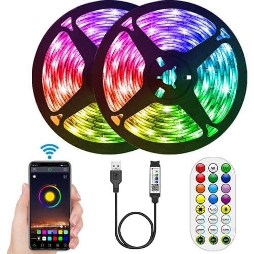 USB Bluetooth LED Strip Lights RGB SMD 5050 DC5V 2835 Flexible Lamp Tape Diode TV Background Lighting luces LED Control