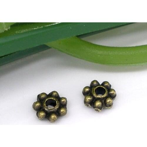DoreenBeads 1000 Bronze Tone Tiny Daisy Spacers Beads 4mm Findings