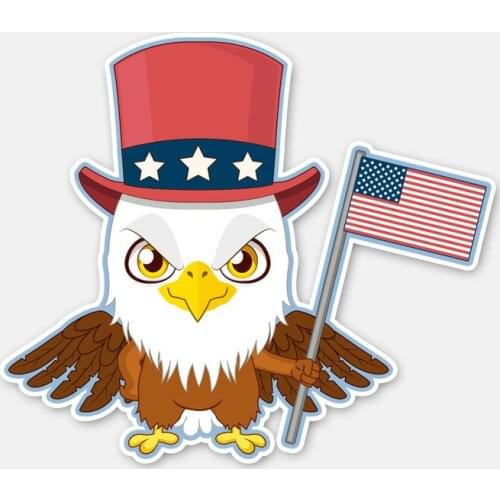 Funny American Flag Eagle Helmet Vinyl Sticker Car Body Window Coloful PVC Decals