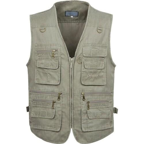 5XL 6XL 7XL New Male Casual Summer Big Size Cotton Sleeveless Vest With Many 16 Pockets Men Multi Pocket Photograph Waistcoat