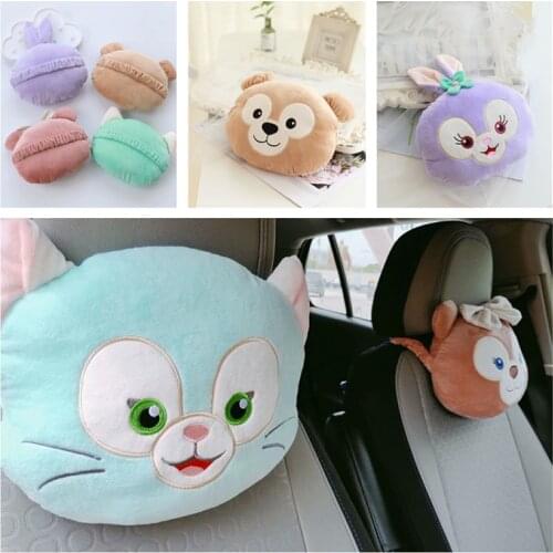 1pc 35cm cartoon Shirley DUFFY bear cat Stella rabbit plush toy soft vehicle car neck pillow stuffed toy baby gift