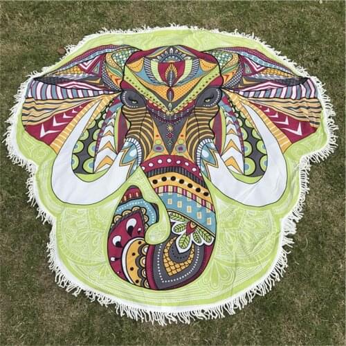1Pcs New Bohemia Wall Hanging India Mandala Blanket Elephant Tapestry Rainbow Stripes Travel Summer Beach Throw Towel Yoga Mat