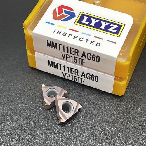 10PCS MMT11IR AG60 MMT11ER AG60 US735 VP15TF Carbide Insert Thread Turning Tool CNC Lathe Tools Threading Blade