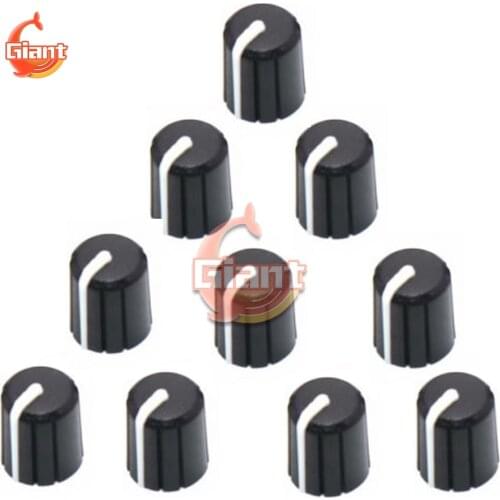 10PCS 360 Degrees Potentiometer Rotary Encoder ABS Half Shaft Hole Caps Knob Brick Sensor Switch 6mm Potentiometer 50K Log
