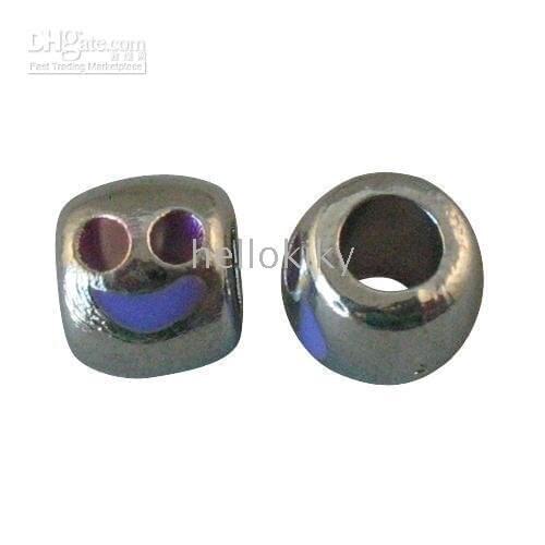 150 MIXED COLOURS ENAMEL SMILE BEAD CHARMS W/BIG HOLE