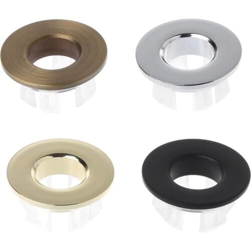 2Pcs Basin Sink Round Overflow Cover Six Foot Ring Ceramic Pots Overflow Insert Replacement Tidy Chrome Trim Bathroom Accessorie