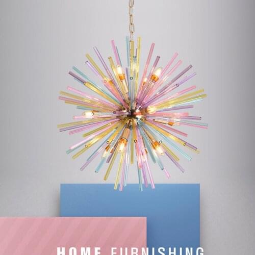 2021 Nordic Style Personalized Fashion Bar Restaurant Lamp Modern Creative Household Living Room Colorful Dandelion Chandelier