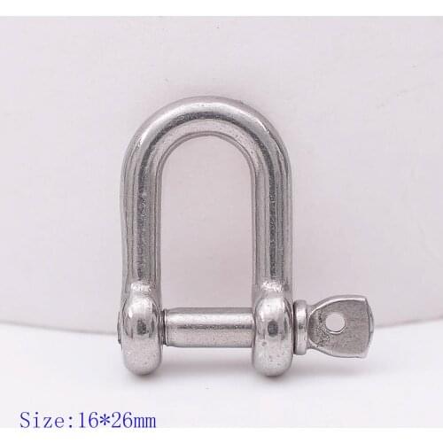 5pc 16x26mm(Inner8mm) Solid 304 Stainless Steel U Style Shackle Buckle Clasp For Paracord Bracelet