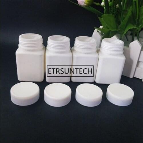 50ml PET plastic bottles square vase white powder solid bottle capsule tablets subpackage bottle F1270