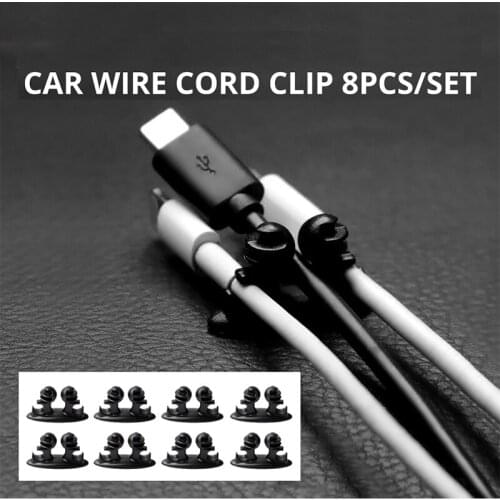 8Pcs Car Wire Holder Organizer Auto Cable Tie Clip Fixed Clamp Organizer Automotive Charger Line Headphone Cable Holder