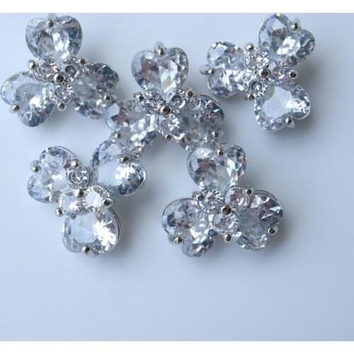 5pc/lot Shining crystal triangle buttons Cubic zirconia button for shirt Decorative CZ sewing buttons for cashmere Knit cardigan