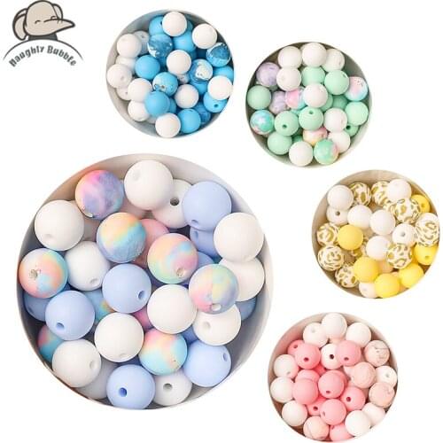 50PCS 12mm Silicone Beads BPA Free Baby Teether Round Beads Children DIY Pacifier Chain Bracelet Accessories Food Grade Silicone