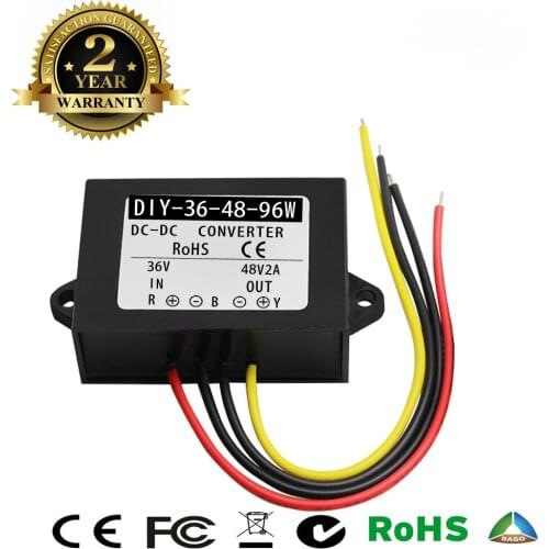 DC 36V (25V-45VV)Step up to 48V 2A 96W DC Converter Module Car Power Adaptor Waterproof Regulator RoSH CE
