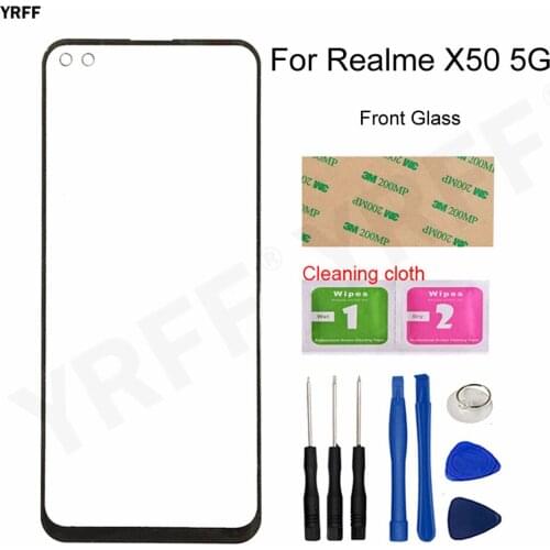 For OPPO Realme X50 Front Glass Panel For Realme X50 5G RMX2144 (No Touch Screen) Outer Glass Cover Repair Assembly Parts
