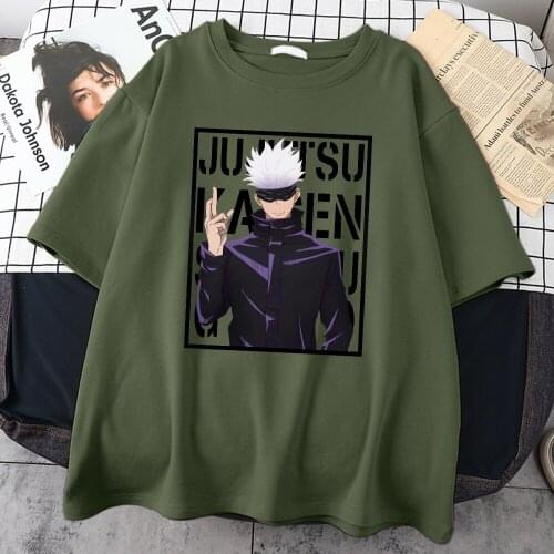 Jujutsu Kaisen Satoru Gojo Anime T Shirt Summer Casual Men Clothing Comfortable Round Neck Streetwear Oversize Tee Tops For Male