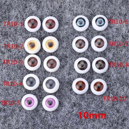 10mm Diameter Acrylic Eye for 1/8 BJD Doll Eyes DIY OB11 Accessories