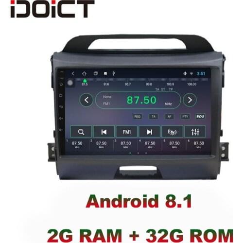 IDOICT Android 8.1 IPS 2G+32G 8 CORE Car DVD Player GPS Navigation Multimedia For KIA Sportage R radio 2010-2017 car stereo