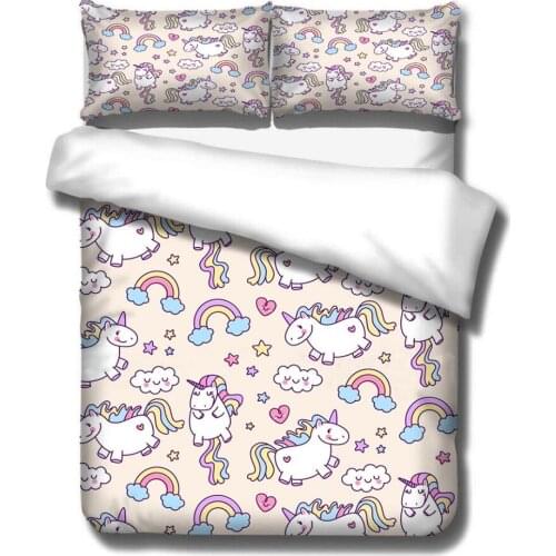 Disney Cartoon Bedding Set Mini Unicorn Couple Baby Kids Boys Girls Bedroom Decoration Quilt Duvet Covers Pillowcase