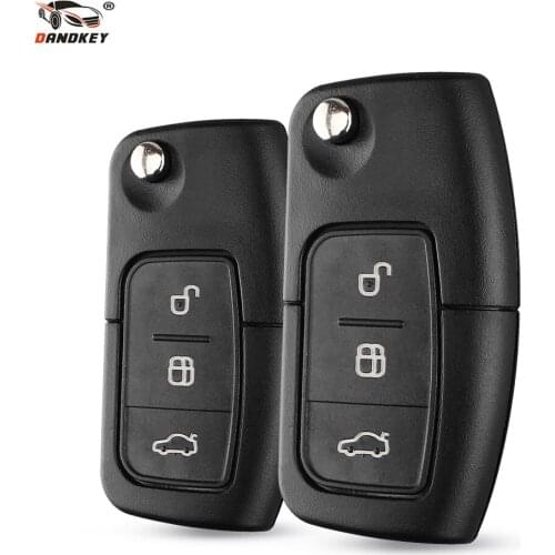 DANDKEY 3 Buttons Flip Folding Modified Uncut Car Blank Key Shell Remote Fob Cover For Ford Focus Fiesta C Max Ka