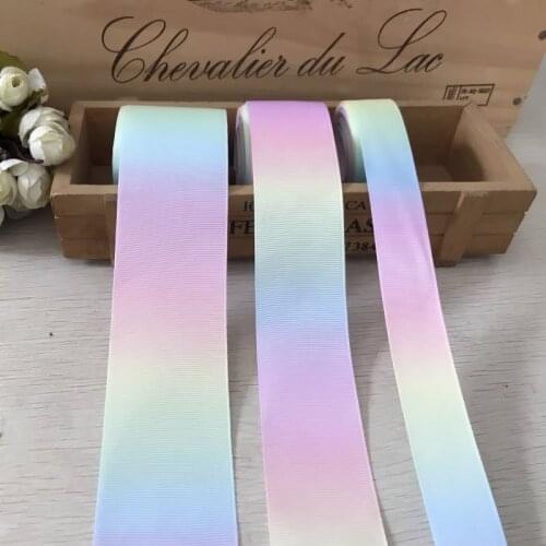 2m/lot grosgrain Gradient ribbon satin sewing bias mermaid ribbons for DIY wedding car knot team bride gift wrapping decoration