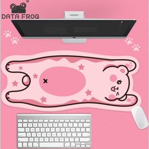 DATA FROG Gaming Mouse Pad Kawaii Bear Large Home Office Game MousePad Comfortable Computer PC Gamer Girl Mat Gaming accessories