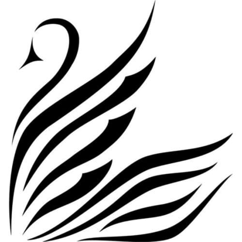 Creative Swan Classic Profile Bird Feather Car Sticker Pvc Personality Body Window Stylish Waterproof Beautiful Decal Decorate