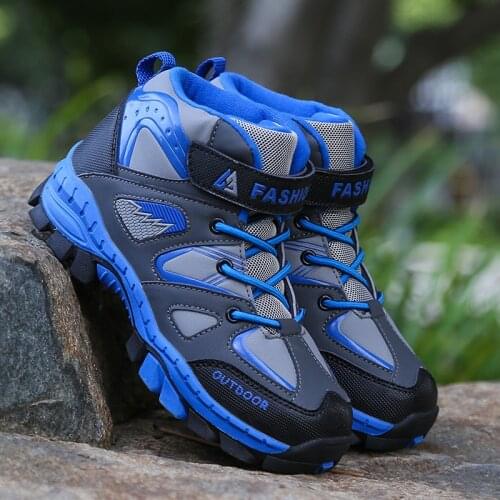 Boys Sneakers Winter Warm Plus Cotton Hiking Shoes Children Non-slip Waterproof Boots Sport Shoe Teenager Trekking Climbing Shoe