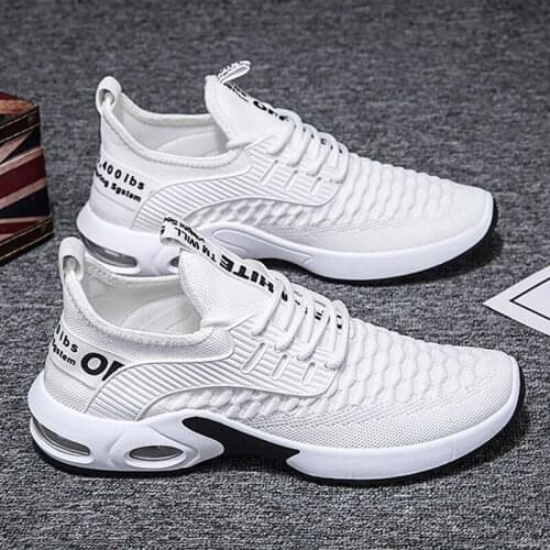 Mens Sneakers Flying Weave Sports Shoes Running Shoes Outdoor Men Athletic Shoes Breathable Men Casual Shoes No-slip Lace Up