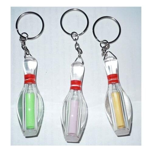 Hot sale fashion colorful plastic bowling pin keychain
