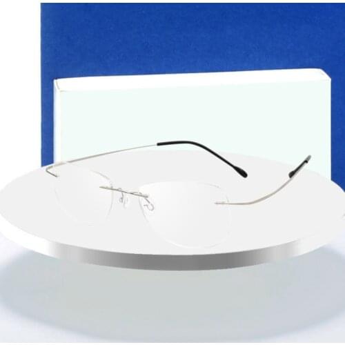 Fashion Rimless Eyeglasses Frame Optical Glasses Titanium Memory Alloy High Quality Prescription Eyewear for Men and Women