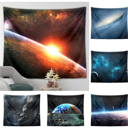 Wall Tapestry Space Hippies Wall Carpet Psychedelic Tapestry Polyester Moon Tapestrys Wall Fabric Large Bedroom Wall Fabric