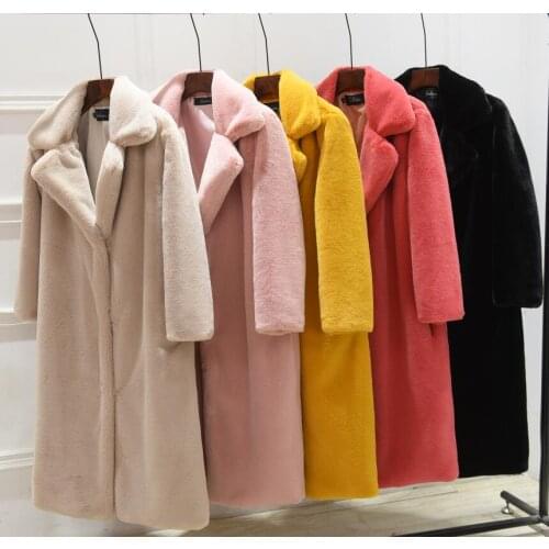 2020 Faux fur jacket New Winter coat female long Plush famale jacket warm Fur Outerwear Middle age clothing Mink cashmere coats