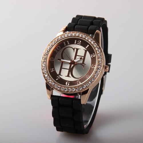 2019 New Arrival Luxury Womens Silicone watches Brand Women Rhinestone Bear Watch Quartz Jelly Women Dress Watches Clock