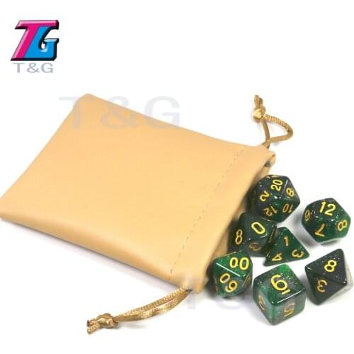 New Arrival PU Leather Dice Bag Storage Toy Jewelry Mini Drawstring Package Board Game
