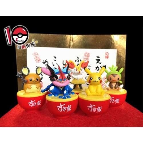 Genuine TOMY Pokemon Braixen Dedenne Pikachu Dolls OrnamentCartoon Pocket Monsters Action Figure Model Toys Collection Gift