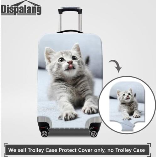 Dispalang Thick Elastic Luggage Protector Cover Cute Animal Cat Print Case For Suitcase Women S M L XL 4 Sizes Dustproof Covers