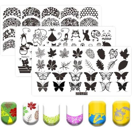 New Different Design Fashion Nail Stamping Plates Marble Image Stamp Templates Geometric Printing Stencil Tools