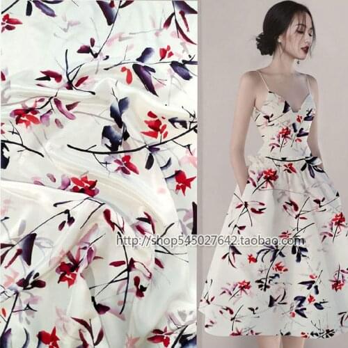 Silks Dress Crepe 100% Silk Fabric Tulle Quilting Tissu Fabric Meter Floral Fabrics Tecidos Japanese Wedding Fabric 16mm Kevlar