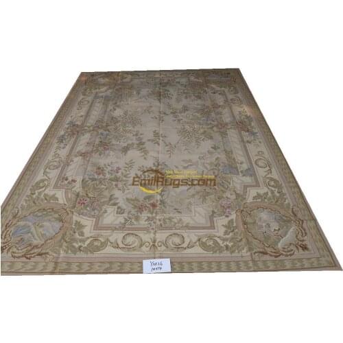 Wool french aubusson rug room en 305CMX427CM (10 'X 14') YM26gc156aubyg6