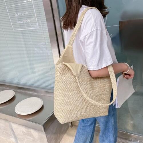 Daily Shopper Luxury Desginer Handbags Summer Beach Bag for Women 2021 Trend Straw Weave Shoulder Underarm Bag Large Tote Bolsas