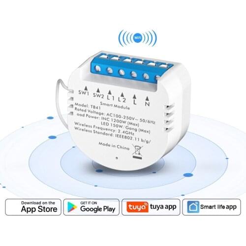 2CH WiFi/Tuya Smart Life Control Switch Breaker Smart Home Appliance Switch Traditional Switch Turn Into A Smart Module