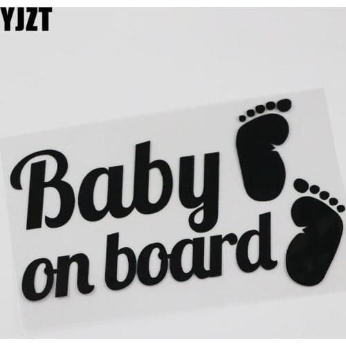 YJZT 10.6CM*17.1CM Baby On The Board Decal Baby Feet Car Sticker Vinyl 13C-0010