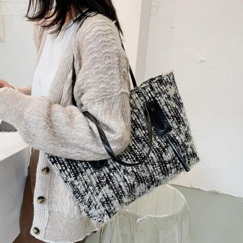 Women Bag Autumn Winter Fashion Totes Bag Soft Hasp Solid Handbag High-capacity Shopping Bag Small Fresh Korean Ladylike
