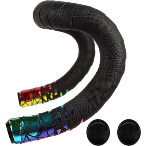 1 Pair Bicycle Handlebar Tape Road Bike Grip Cycling Accessories Fixie Gear Strap PU EVA Wrap Perforated Non-slip Strap Wear