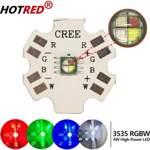10pcs LED RGBW 4W High Power SMD3535 XPE CREE Ceramic Lamp beads 3535 RGBWW for Flashlight Stage Light on 20mm PCB