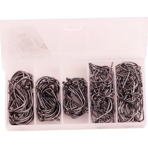 170pcs/set mixed size High Carbon Steel Carp Fishing Hooks Pack with Box Fishing Gear Equipment Accessories Pesca Anzol Tackle
