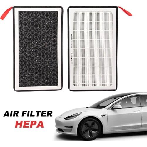 2Pcs Car Air Conditioning Filters PM2.5 Honeycomb Air Filter Replacement For Tesla Model 3 17-20